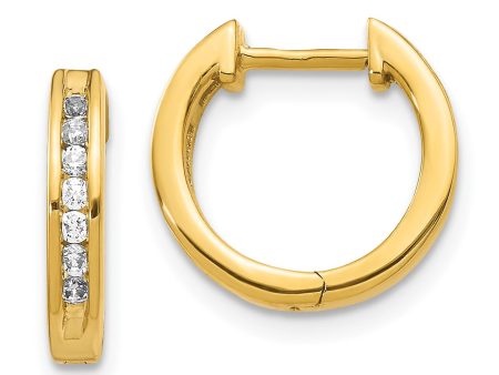 1 4 CTW Diamond Hoop Earrings in 14KT Yellow Gold Online now