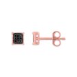 1 20 CTW Diamond Cluster Stud Treated Black Earrings in 10KT Rose Gold Online Hot Sale