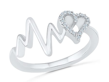 1 12 CTW Diamond Heart Ring in Sterling Silver Sale