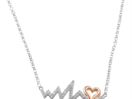 1 10 CTW Diamond Heart 18-inch Pendant in Sterling Silver For Cheap