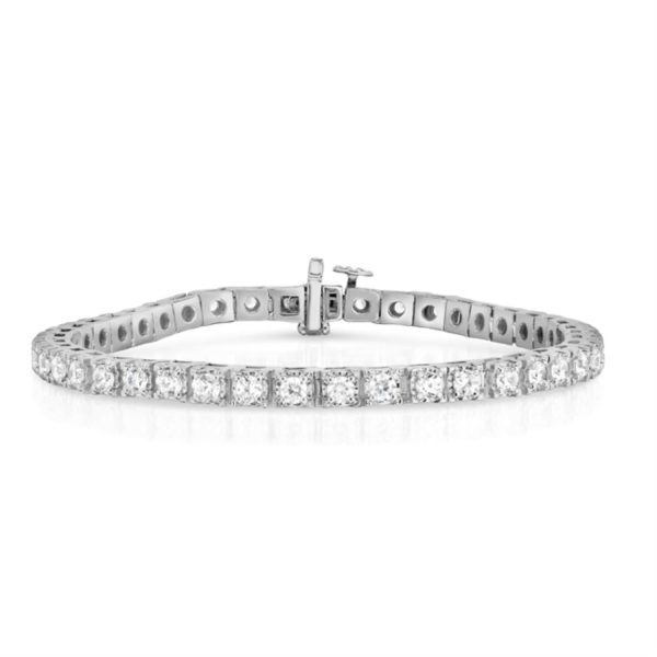 1 CTW Diamond 7-inch Tennis Bracelet in 10KT White Gold For Sale