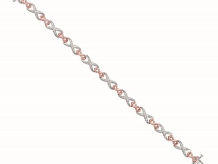 1 10 CTW Diamond Infinity 7-inch Bracelet in Sterling Silver Hot on Sale