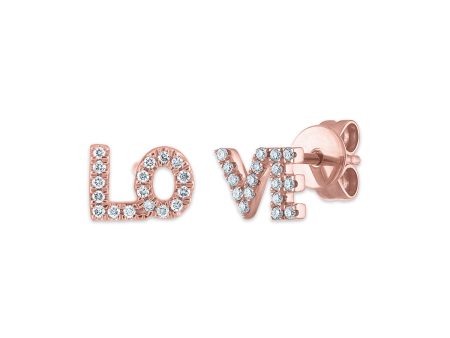 1 10 CTW Diamond LOVE Earrings in 10KT Rose Gold Fashion