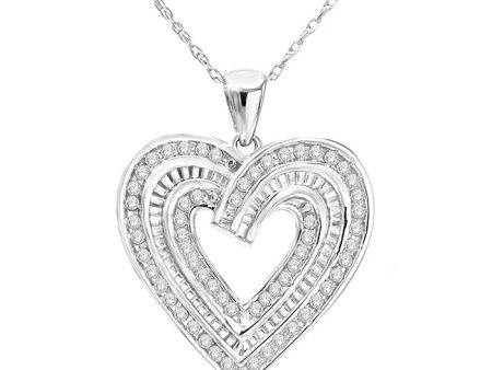 1 2 CTW Diamond Heart Pendant in Sterling Silver Online Hot Sale