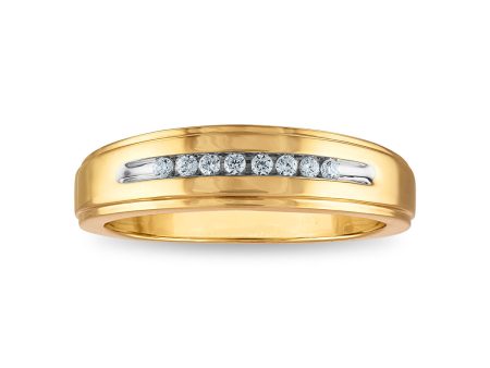 1 10 CTW Diamond Wedding Channel Set Ring in 10KT Yellow Gold Online Sale