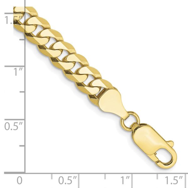 10KT Yellow Gold 9-inch 6.25MM Flat Beveled Curb Bracelet Online now