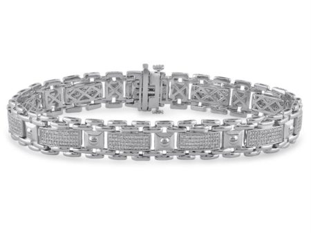 1 2 CTW Diamond 8.5-inch Bracelet in Sterling Silver For Cheap