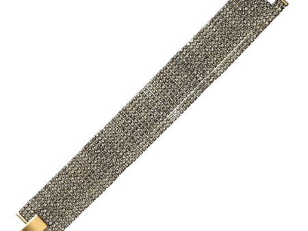 Yellow-tone Base Metal and Crystal Bracelet on Sale