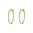 1 CTW Diamond In & Out Hoop Earrings in 14KT Yellow Gold Plated Sterling Silver For Sale