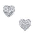 1 2 CTW Diamond Heart Stud Earrings in 10KT White Gold Online