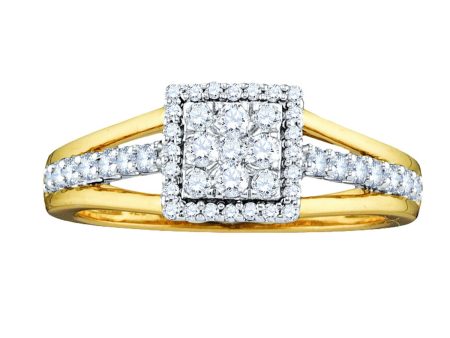 1 2 CTW Diamond Engagement Ring in 10KT Yellow Gold Online Hot Sale