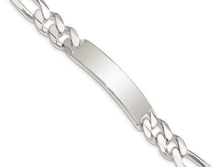 Sterling Silver 8-inch 10MM Lobster Clasp Figaro ID Bracelet Cheap