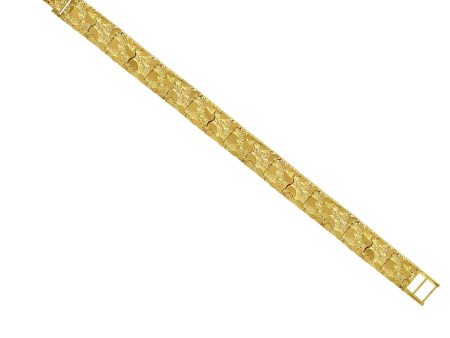 10KT Yellow Gold 8-inch 12MM Nugget Bracelet Online Sale