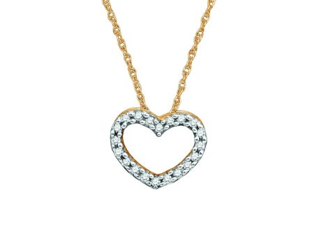 1 12 CTW Diamond Heart 18-inch Pendant in 10KT Yellow Gold Hot on Sale