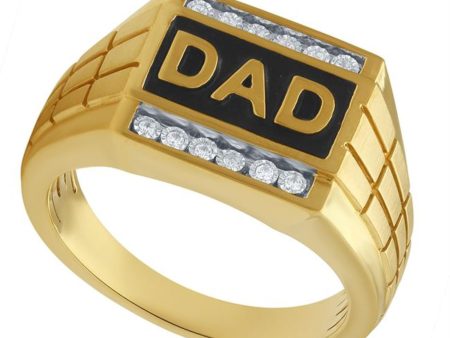 1 12 CTW Diamond Dad Ring in 10KT Yellow Gold Online Sale