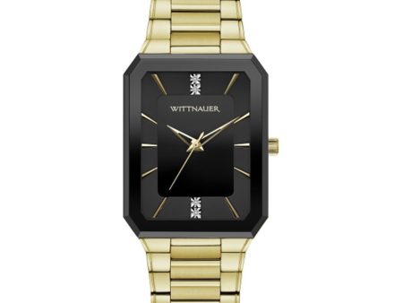 Wittnauer with 51X32 MM Black Rectangular Dial Stainless Steel Watch Band. WN3092 For Cheap