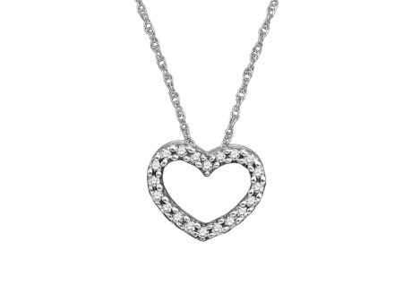 1 12 CTW Diamond Heart 18-inch Pendant in 10KT White Gold Cheap