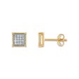 1 10 CTW Diamond Cluster Stud Earrings in 10KT Yellow Gold Online Hot Sale